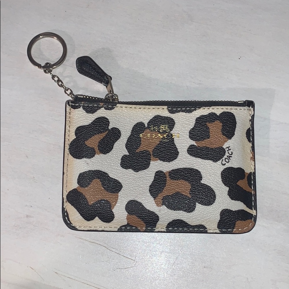 Coach leopard keychain wallet